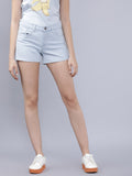 Solid Women Light Blue Regular Shorts