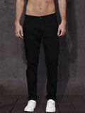 Regular Fit Men Black Trousers