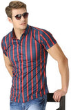 Men Striped Casual Blue Shirt LightBlue