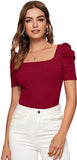 Casual Half Sleeve Solid Women Black Top Maroon