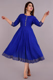 Women Solid Anarkali Kurta Light Blue