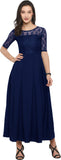 Women Maxi Black Dress BLUE