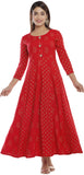 Women Printed Anarkali Kurta Red