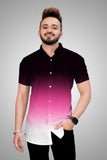 Men Dyed Casual Multicolor Shirt PINK