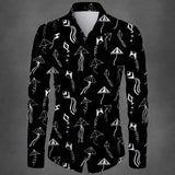 Cotton Polyester Blend Printed Shirt Fabric Black