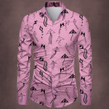 Cotton Polyester Blend Printed Shirt Fabric pink