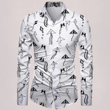 Cotton Polyester Blend Printed Shirt Fabric White