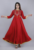 Women Embroidered Anarkali Kurta Maroon