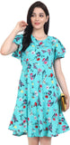 Women A-line Light Blue Dress MultiColor