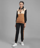 Solid Women Track Suit Brown