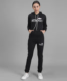 Solid Women Track Suit BLACK