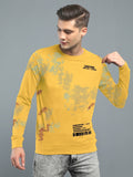 Printed Men Round Neck Black T-Shirt Black, Yellow